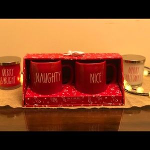 NWT Rae Dunn Naughty and Nice matching mug set!